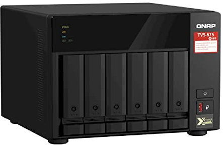 Qnap TVS-675-8G 6 Bay 2,5 GHz 8GB 2 X 2,5GBE / 8 GB SODIMM DDR4 / max 64GB (2 x 32 GB) / 2 x M.2 2280 PCIe Gen 3 x1 or SATA 6Gb/s / 2 x 2,5 Gigabit Ethernet, único