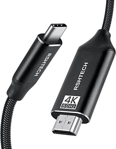 RSHTECH USB C to HDMI Cable [3m/9.8ft, 4K@60Hz] Thunderbolt Type C to 4K HDMI Cable Compatible with MacBook Pro/Air, iPad Pro/Air, Surface, Galaxy and More Thunderbolt Type-C Devices