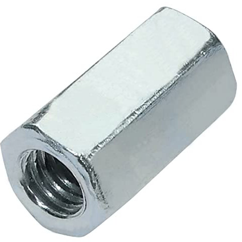 AERZETIX - C58230 - Juego de 25 Tuercas de acoplamiento hexagonales alargadas M5x15mm - tuerca de extensión prolongador con rosca métrica - en acero galvanizado