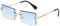 YUELUQU Retro Rahmenlose Sonnenbrille für Damen Herren Mode Retro Rechteck Brille Quadratische durchsichtige Sonnenbrille (A-Gold/blau)
