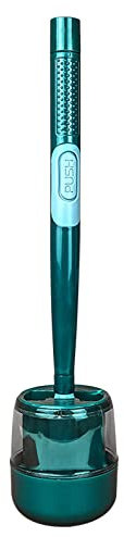 JIAWEIIY Juego de escobilla de inodoro y soporte de silicona para baño, cepillo de inodoro dispensador de jabón, cabezal de cepillo de inodoro flexible con cerdas de silicona (B)