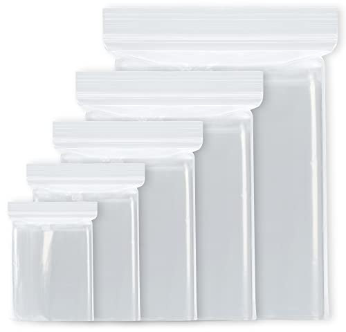 Small plastic Grip Seal Bags, 100PCS Resealable Clear Thickening Sealable Bags Ziplock Reusable Mini Sealed Bag Zip Locked for Kitchen Candies Jewellery Storage (2''x 2.8''(5x7cm))