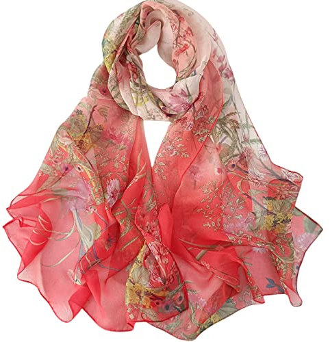 FAIRYGATE Seidentuch Haare Seidenschal Halstücher für Damen Chiffon Stola Schal Festliche Langschal für Abendkleid oder Brautkleid Halstuch A4123