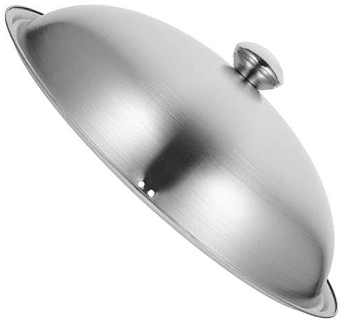 HEMOTON Edelstahl Topfdeckel Universal Pfannen Deckel Deckel 36Cm Kochtopf Bratpfanne Deckel Ersatz Bratpfanne Deckel Wok Kochgeschirr Deckel Silber