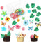 Ticeed 148Pcs Tropische Schildkrötenblätter Cupcake Topper Blumen Kuchen Deckel Blätter Tortendeko für Party Hochzeit Geburtstag