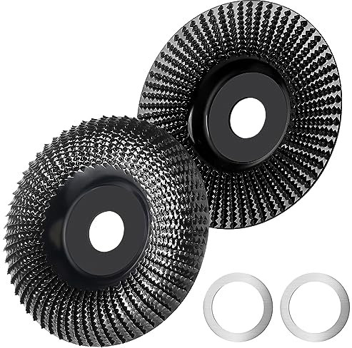 2pcs Intaglio Legno Mola Disco, 115 mm x 22.2mm Angle Grinder Disco Abrasivo la lavorazione del legno Lucidatura, finitura, modellatura del legno, smerigliatura, disco per scolpire lucidatura (115)