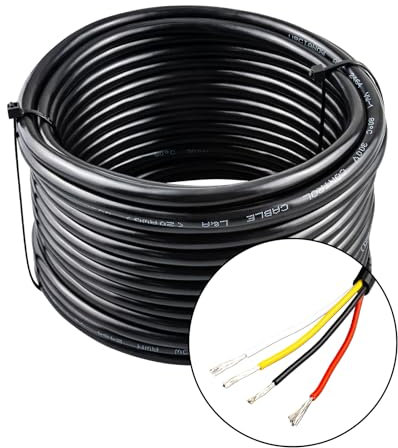 URCIANOW Cavo 4 Conduttori 20AWG Filo elettrico da 10 metri 4x0,5 mm² Cavo Elettrico di forza UL2464 20 AWG Cavo 0,5 mm in PVC con filo di rame stagnato