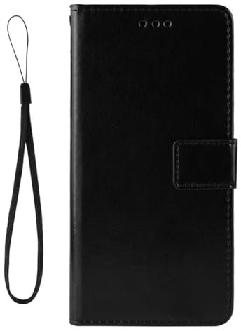 Case Compatible with ZTE BLADE L9,Wallet design Case with Card Slot,Classic solid color.Standable Flip Case-Black