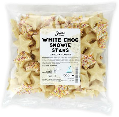 Just Treats White Chocolate Snowie Stars (500g Share Bag)