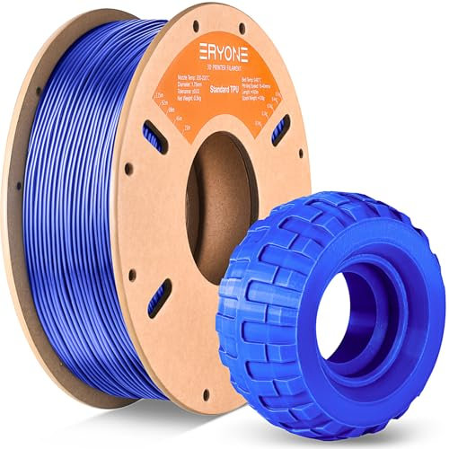 ERYONE TPU Filament 1,75 mm, 3D Drucker Filament TPU 0,5 kg 1 Spool, +/-0,05 mm, 95 A, Blau