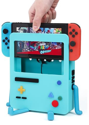 OrnaZest Console Stand for Nintendo Switch, Fun Gift Holder with Cooling Fan Compatible with Nintendo Switch OLED Accessories Gamer Desk Switch Dock Cute Gaming Case Decor Gift Men Women Kids, Blue