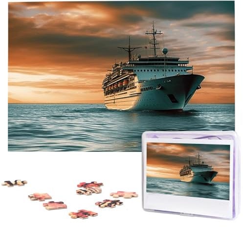 Wooden Puzzle Cruise Ship Jigsaw Puzzles 1000 Pieces for Adults Personalized Picture Puzzle Photo Puzzle for Adult Family Wedding Graduation, Puzzles Gifts