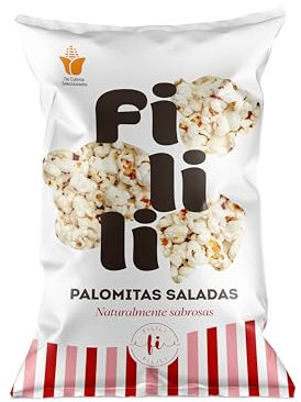 Palomitas de maíz con sal en bolsa de 60 gramos, perfectas para snackear en cualquier momento. Disfruta del sabor clásico. Filili