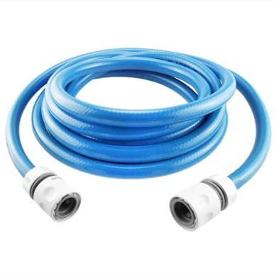 20 Meter Blue Food Grade Water Hose with Click-Lock Connector Set - 1/2 Garden Hose Pipe Cart Extension Kit