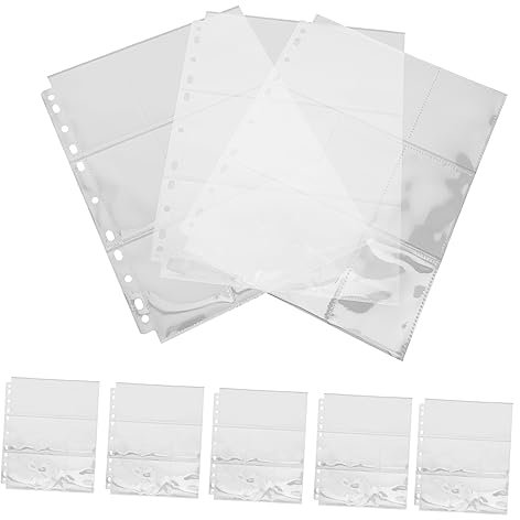 Alasum Kartenbinderseiten-set 50 Blatt 9 Taschen Sammelkartenhüllen Fotokartenhüllen Bindeblätter Für Fotoalben