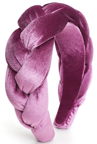 DRESHOW Samt Geflochtene Stirnband Damen Trachten Haarreif Breit Vintage Haare Bands Mode Stirnbänder für Damen