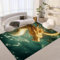 Goldener Drache Teppich, 90 x 150cm Drache Spielt Im Wasser DüNner Einfache Pflege Kurzflor Waschmaschinenfest Teppich - Druck Bodendekoration FüR Wohnzimmer