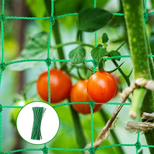 Ranknetz - Vaktop Gurkennetz mit 50 Pflanzenbinder, Rankgitter für Gurken, Pflanzennetz mit großer Maschenweite - Rankhilfe für Gurken, Tomaten, Kletterpflanzen (2m x 3m)