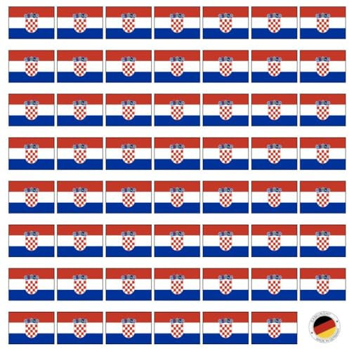Samunshi® Autoaufkleber Kroatien Autosticker 55 Flaggen Set je 3cm breit | Länderflaggen Länderfahnen | Wohnmobil Fahrrad Auto Motorrad