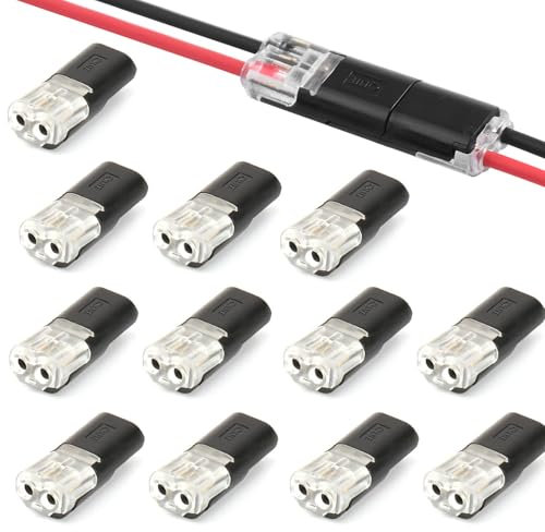 12 Stück Steckverbinder 2 Polig,Kabel Steckverbinder,Steckverbinder,Kabelverbinder Wasserdicht,Schneller Kabelstecker Verbindungen Dür 18-22 AWG Kabel Crimp Für Auto,Kayak,Boote,Roller,Motorrad