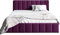 Sofello Polsterbett NINA mit Holzlattenrost 120 140 160 180 200 cm aus Samt Samtdoppelbett für Erwachsene und Jugendliche (Riviera 69 - Pflaume, 200x200)