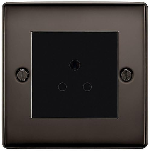 BG Nexus Black Nickel 2A Unswitched Round Pin Socket Black Insert - NBN28B