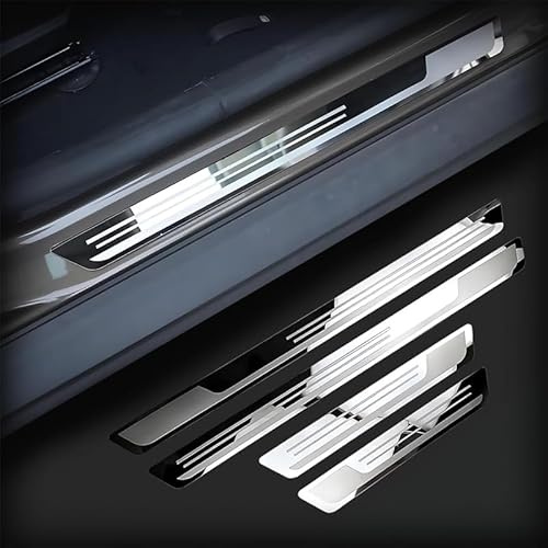 WENINETIES 4 Pezzi Battitacco Adesivi in Acciaio Inox per VW Golf 8 8.5 2020-2024 2025, Accessori Styling Dll'auto Protezioni Per Davanzali Per Porte Auto,C