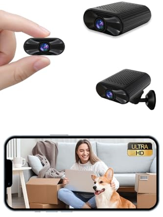 cuoum Mini Spy Camera - 4K HD Security Wireless Cam - Small Indoor Camera with Night Vision & Motion Detection, APP Controlled Tiny Cam for Home, Pet, Car, Office Monitoring (2.4GHz & 5GHz Wi-Fi)