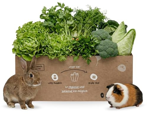 Vun allem Ebbes Frischfutter-Box 3 kg - Knollenliebe Kleintierbox | Bunte Mischung aus Gemüse, Blättern & Wurzeln – für Kaninchen, Meerschweinchen & Nager