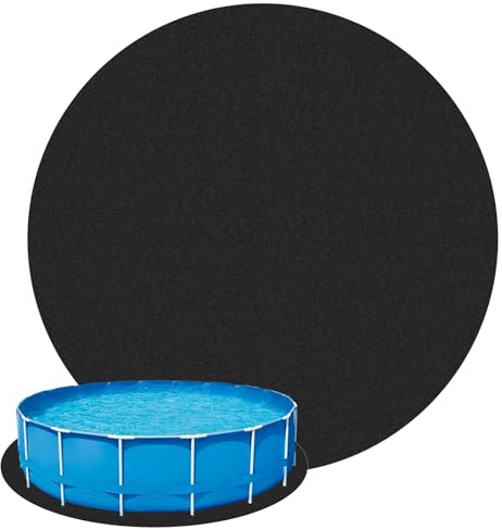 Storystore Pool Unterlage Outdoor, 4m Poolunterlage Rund Faltbarer Poolmatten Schutzboden Pool Bodenplane Wasserabsorbierende Whirlpool Unterlage für Hinterhof Garten Rasen(Schwarz)