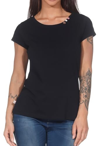 Ragwear Fllorah GOTS Top Damen (DE/NL/SE/PL, Alphanumerisch, M, Regular, Regular, Black)