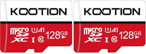 KOOTION 128GB Micro SD Card Class 10 Micro SDXC Card 128GB UHS-1 Memory Card Ultra High Speed TF Card, C10, U1, 128 GB (Pack of 2)