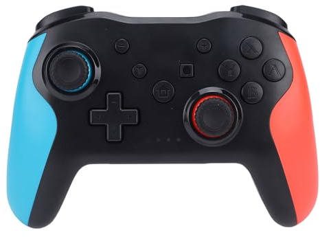 Jopwkuin Controlador de Juegos Inalámbrico Bluetooth 4.0 Six Axis Gyro Burst RGB Controlador de Videojuegos para PC + Vibración de Motor Dual para, IOS 13, OS X, Material ABS