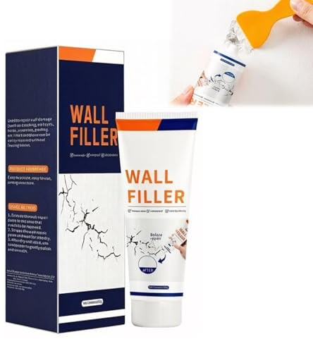 Stucco per Muro Bianco Pronto all'Uso 250g, Kit Riparazione Muro Professionale con Spatola e Carta Abrasiva, Pasta Sigillante per Crepe, Fori di Chiodi e Graffiti, Stucco Veloce in Tubetto