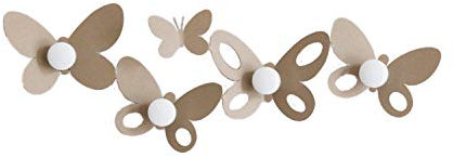 Arti & Mestieri Butterfly - Appendiabiti di Design 100% Made in Italy - in Ferro, 73 x 22 cm - Beige
