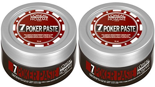 L’Oréal Professionnel Homme Poker Paste, Herren-Haargel, Gel, 75 ml 2er Pack