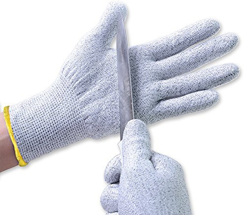Aituo Guanti da cucina 1 paio resistenti al taglio – alto livello di protezione, qualità alimentare, giallo, piccolo giallo
