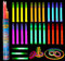 JOYIN el resplandor pega a granel de 52 piezas entre 28 6 largo 0.6 extra gruesa de grado industrial glowsticks de emergencia (3 en forma de silbato) y 24 8 pulseras del palillo del resplandor
