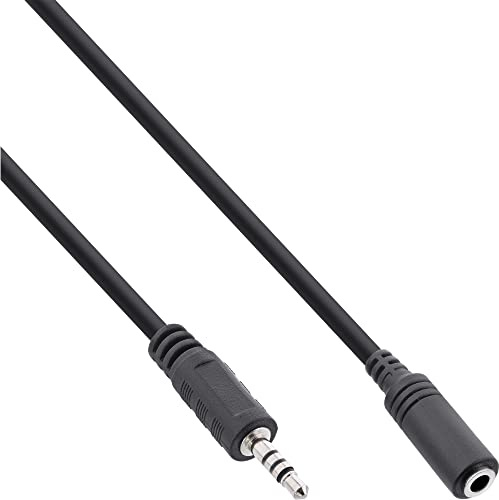 InLine 99308G Klinken Adapterkabel 4pol. 2,5mm Stecker / 4pol. 3,5mm Buchse, 5m