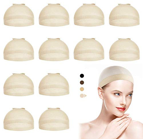 Dreamlover Wig Cap, Haarnetz für Perücken, Perücken Zubehör, Perückennetz, Hautfarben, 12 Stücke