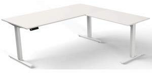 Kerkmann Schreibtisch Move 3 elektr. höhenverstellbar BxT 180x180cm + Anbautisch weiß