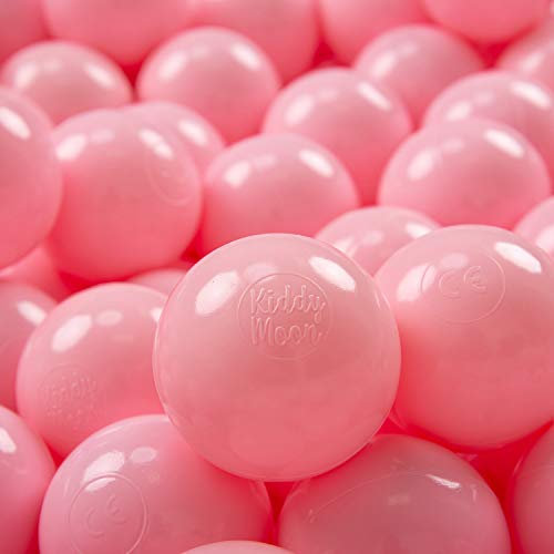 KiddyMoon 50 ∅ 7Cm Kinder Bälle Spielbälle Für Bällebad Baby Einfarbige Plastikbälle Made In EU, Puderrosa