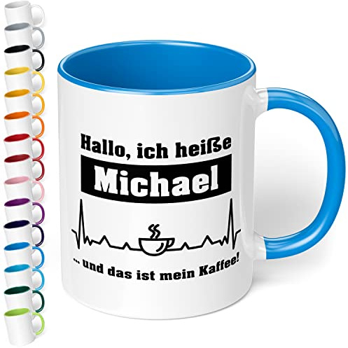 True Statements Tasse Hallo ich heisse Wunschname und das ist mein Kaffee personalisiert - personalisierte Kaffeetasse mit Wunsch-Name - cambridge blau