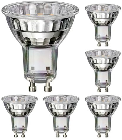 ledscom.de 6 Stück GU10 LED Leuchtmittel, PAR16, weiß (4000 K), 2,1 W, 206lm, 118°, Reflektorspiegel (silber)