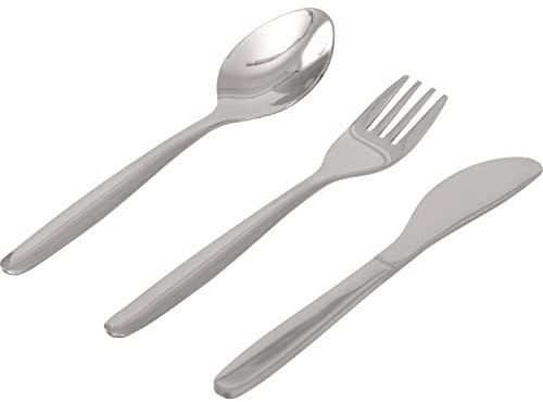 EDUPLAY 110414 Krippenbesteck, Edelstahl, Silber, 3-teilig (1 Set)