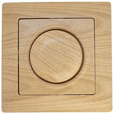 Gunsan Visage Dimmer Switch 1000 W / VA with Frame Flush-Mounted Light Oak Wood Brightness Control 32 A