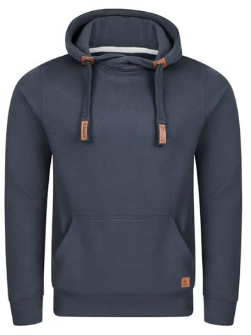 riverso Hoodie Herren Regular Fit RIVNiklas Kapuzenpullover Pullover Cross-Over-Kragen Blau M (M, Navy (BJD))