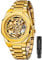 Tiong Herren Skeleton Automatische mechanische Uhr Gold Skeleton Vintage Man Watch Herrenuhren