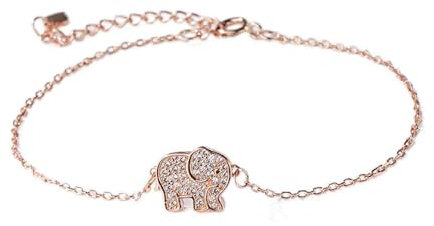 Armband Damen Silber,S925 Silber Armband Elefant Intarsien Zirkon Roségold Beste Freundin Armband Verstellbarer Charme Niedliches Tier Modeschmuck Geschenk Für Frauen Mädchen