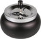 kogu® XL Aschenbecher Schleuderascher Sturmaschenbechern Jumbo bauchig - 17cm, Schwarz/Steinlack - Sicherer Deckel für Außen und Innen